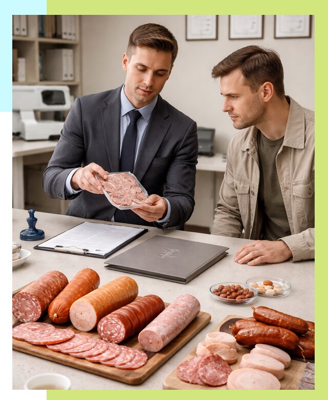 Сертификация колбасных изделий в Бугульме от 7581 р. | Алешин-Бгл